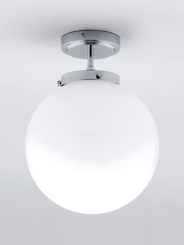 Silver Porto 1 Light Semi-Flush Ceiling Light - Image 2 of 5