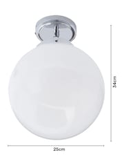 Silver Porto 1 Light Semi-Flush Ceiling Light - Image 4 of 5