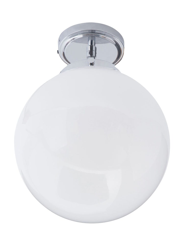 Silver Porto 1 Light Semi-Flush Ceiling Light - Image 5 of 5