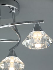 Silver BHS Reena Flush Ceiling Light - Image 2 of 4
