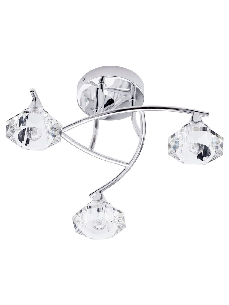 Silver BHS Reena Flush Ceiling Light - Image 4 of 4 Silver BHS Reena Flush Ceiling Light - Image 4 of 4