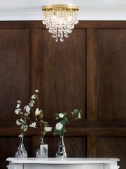 BHS Brass Celeste 6 Light Flush Indoor and Bathroom Ceiling Light - Image 1 of 4