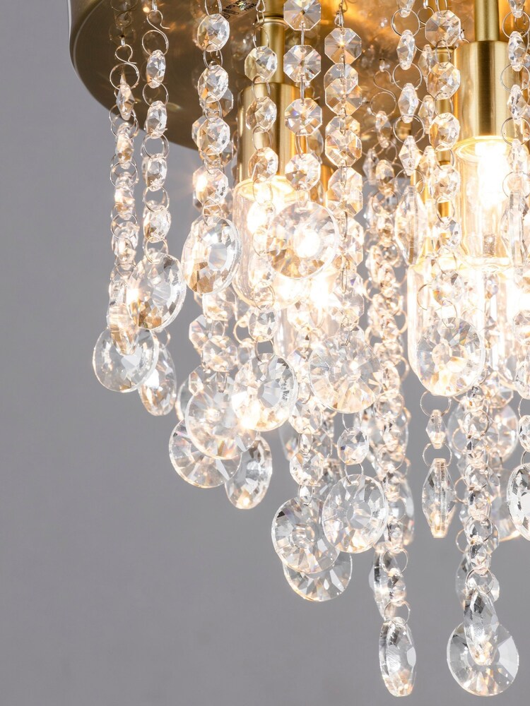 BHS Brass Celeste 6 Light Flush Indoor and Bathroom Ceiling Light - Image 2 of 4