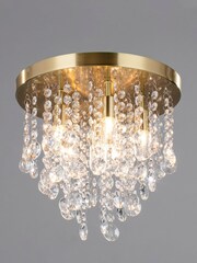 BHS Brass Celeste 6 Light Flush Indoor and Bathroom Ceiling Light - Image 3 of 4