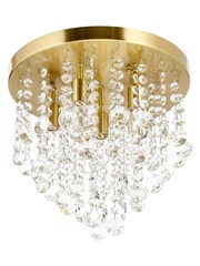 BHS Brass Celeste 6 Light Flush Indoor and Bathroom Ceiling Light - Image 4 of 4