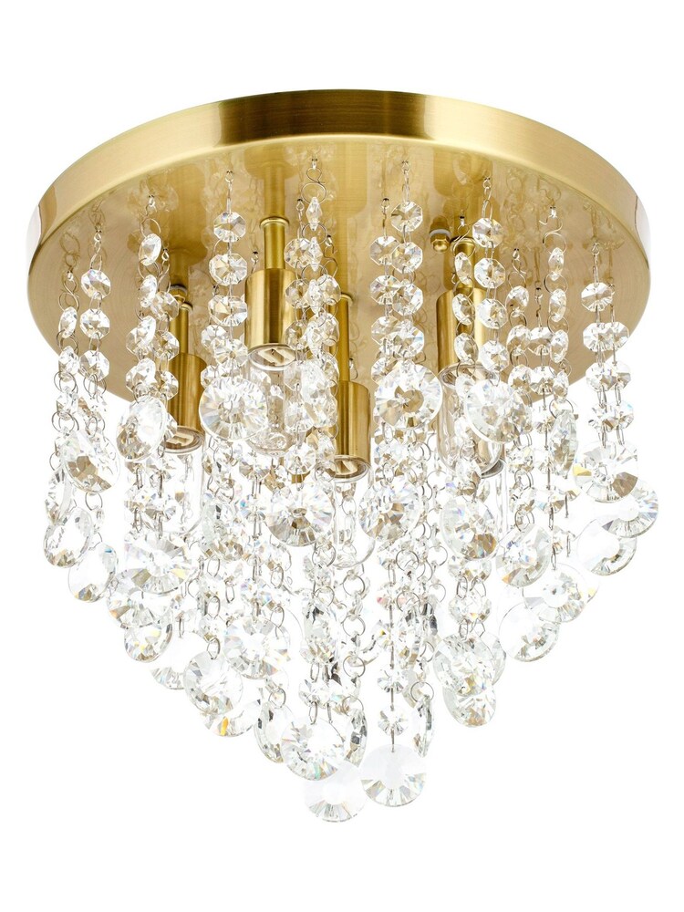 BHS Brass Celeste 6 Light Flush Indoor and Bathroom Ceiling Light - Image 4 of 4
