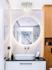 BHS Silver Celeste Flush Indoor and Bathroom Small Ceiling Light - Image 1 of 5