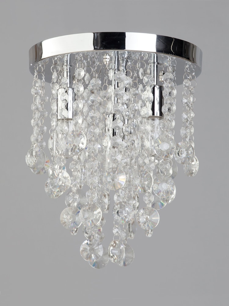 BHS Silver Celeste Flush Indoor and Bathroom Small Ceiling Light - Image 2 of 5