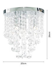 BHS Silver Celeste Flush Indoor and Bathroom Small Ceiling Light - Image 4 of 5