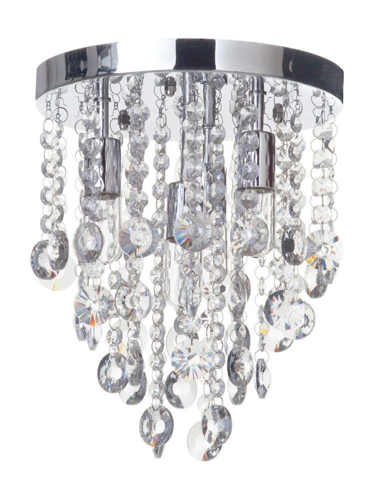 BHS Silver Celeste Flush Indoor and Bathroom Small Ceiling Light - Image 5 of 5