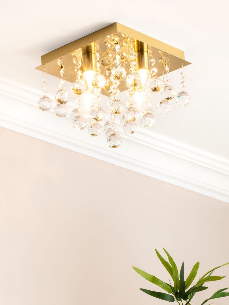 Brass Orlando 4 Light Satin Brass Ceiling Light Lamp - Image 1 of 3