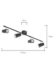 BHS Harvey Black 4 Light Bar Spotlight - Image 5 of 5