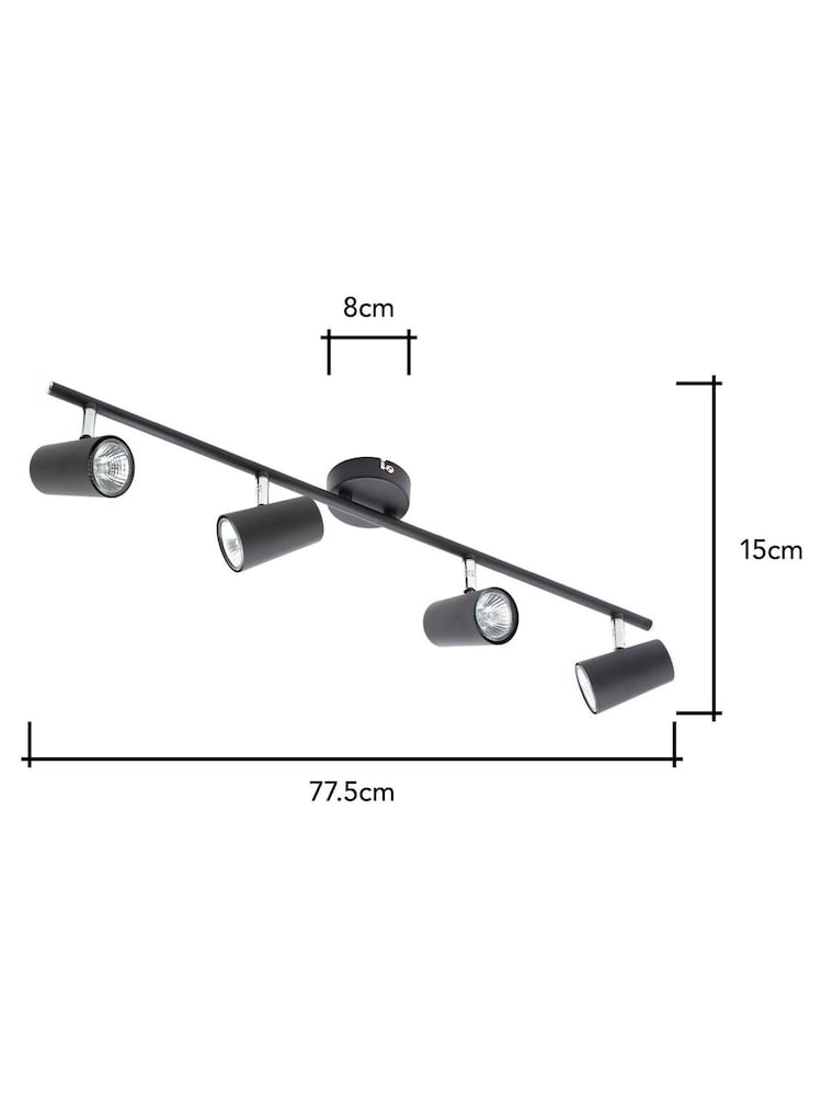 BHS Harvey Black 4 Light Bar Spotlight - Image 5 of 5