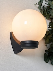 BHS Black York Globe Wall Lantern Outdoor Light - Image 1 of 6