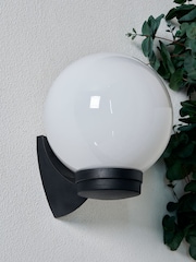 BHS Black York Globe Wall Lantern Outdoor Light - Image 2 of 6