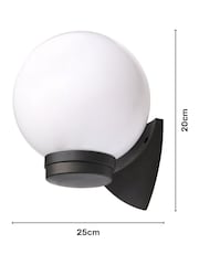 BHS Black York Globe Wall Lantern Outdoor Light - Image 4 of 6