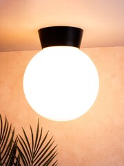 BHS Black York E27 Globe Porch Lantern Outdoor Light - Image 1 of 3