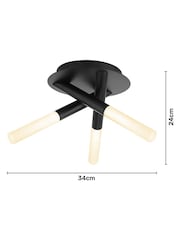 BHS Black Crux 3 Light Bathroom Ceiling Light - Image 4 of 5