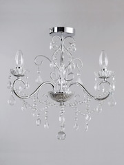 BHS Silver Vela 3 Light Chandelier Light - Image 2 of 5