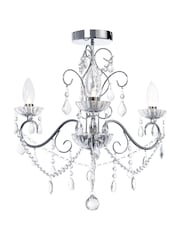 BHS Silver Vela 3 Light Chandelier Light - Image 5 of 5
