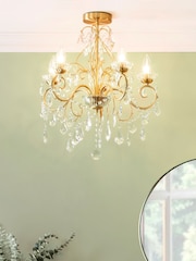 Brass Vela 5 Light Bath Satin Brass Chandelier Ceiling Light - Image 1 of 5