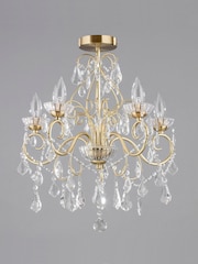 Brass Vela 5 Light Bath Satin Brass Chandelier Ceiling Light - Image 2 of 5