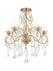 Brass Vela 5 Light Bath Satin Brass Chandelier Ceiling Light - Image 5 of 5