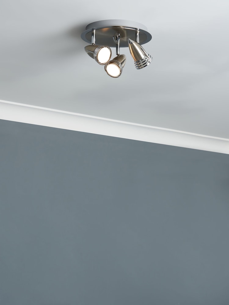 BHS Silver 3 Light Spotlight - Image 1 of 7
