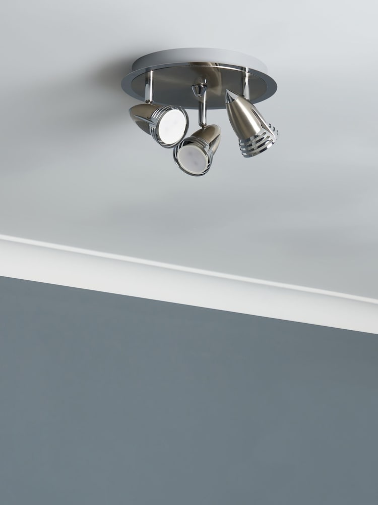 BHS Silver 3 Light Spotlight - Image 2 of 7