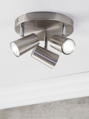 BHS Harvey Silver Harvey 3 Light Flush Spotlight - Image 1 of 5