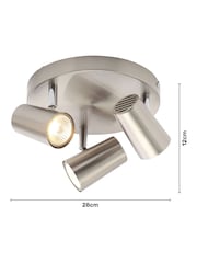BHS Harvey Silver Harvey 3 Light Flush Spotlight - Image 4 of 5