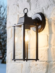 BHS Black Ceres Bevelled Glass Outdoor Lantern Wall Light - Image 1 of 5