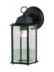 BHS Black Ceres Bevelled Glass Outdoor Lantern Wall Light - Image 5 of 5