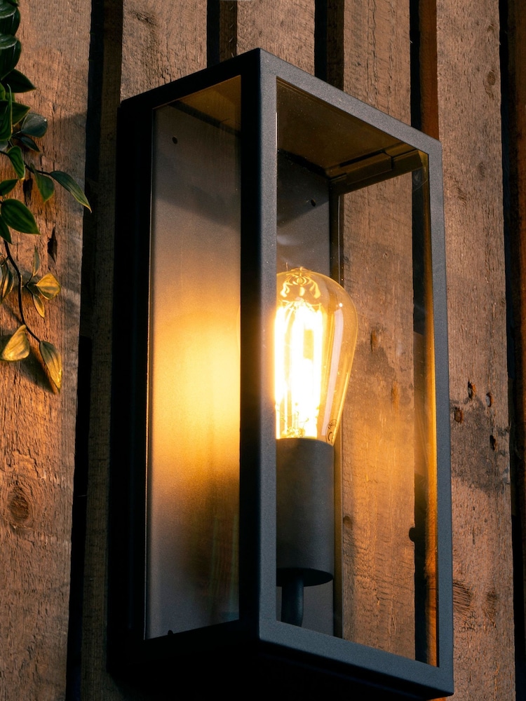 BHS Black Minerva Outdoor Lantern Wall Light - Image 1 of 5