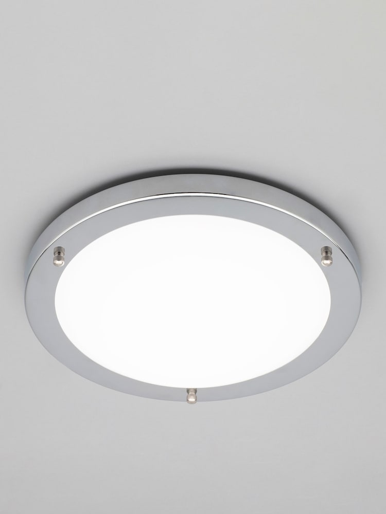 BHS Silver Delphi Large Flush Bathroom Ceiling Light - Image 1 of 4