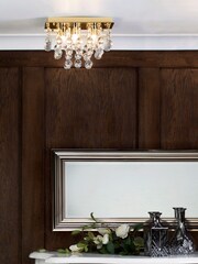 Brass BHS Orlando Bathroom Square Flush Ceiling Light - Image 1 of 3