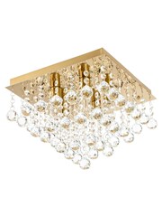 Brass BHS Orlando Bathroom Square Flush Ceiling Light - Image 3 of 3