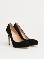 LK Bennett Black Sledge Suede Platform Shoes - Image 2 of 4