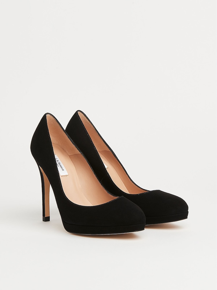 LK Bennett Black Sledge Suede Platform Shoes - Image 2 of 4