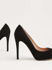 LK Bennett Black Sledge Suede Platform Shoes - Image 4 of 4