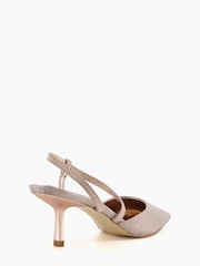 Dune London Natural Metallic Colombia Wide Fit Cross Strap Court Sandals - Image 3 of 5