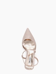 Dune London Natural Metallic Colombia Wide Fit Cross Strap Court Sandals - Image 4 of 5