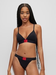 HUGO Black Triangle Box Logo Bra - Image 2 of 5