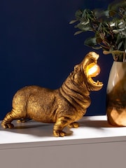 BHS Gold Bernard Hippo Lamp - Image 1 of 5