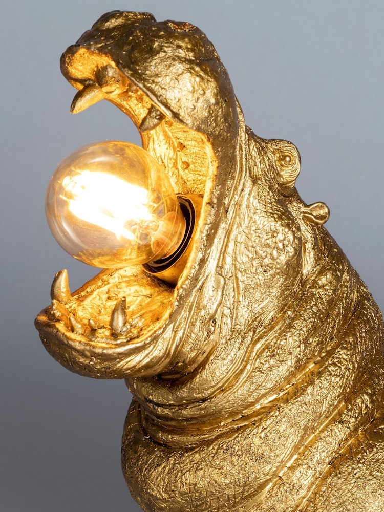 BHS Gold Bernard Hippo Lamp - Image 2 of 5