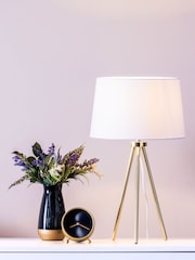 BHS Brass Tristan Large Table Lamp - Image 1 of 4