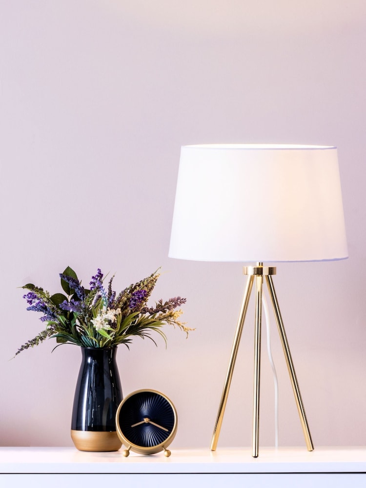 BHS Brass Tristan Large Table Lamp - Image 1 of 4