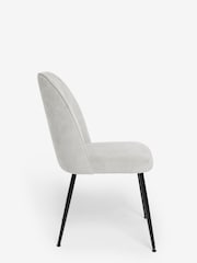 Set of 2 Fine Chenille Light Grey Stella Non Arm Dining Chairs - Image 5 of 9