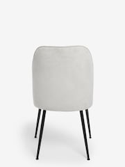 Set of 2 Fine Chenille Light Grey Stella Non Arm Dining Chairs - Image 6 of 9