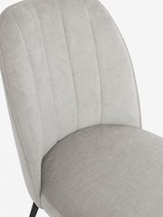 Set of 2 Fine Chenille Light Grey Stella Non Arm Dining Chairs - Image 7 of 9